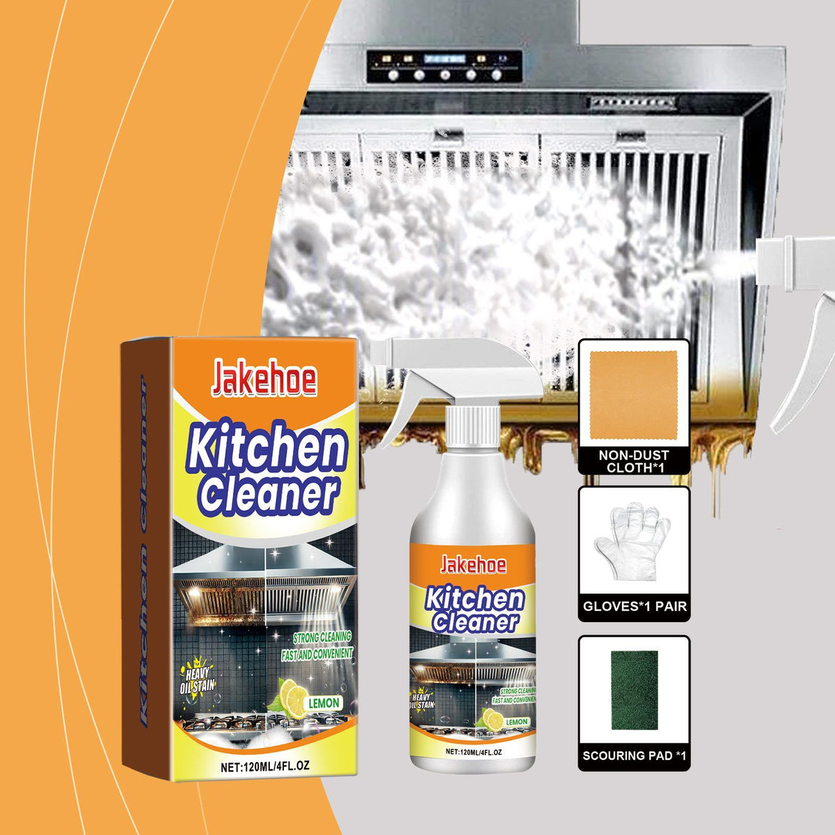 JAKEHOE Kitchen Grease Cleaning Kit 120 ml with Tools - Image 4
