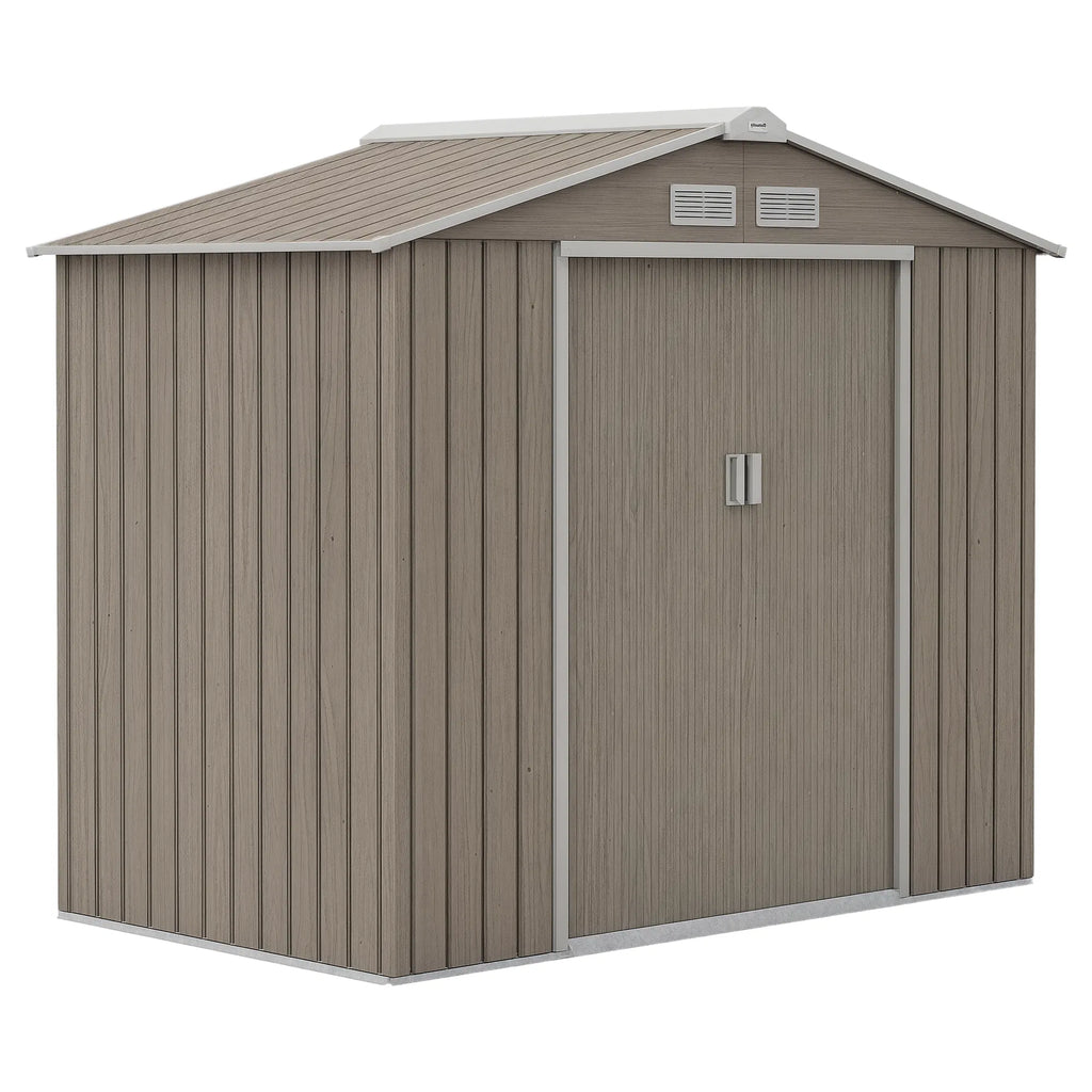 7' x 4' x 6' Garden Storage Shed Outdoor Patio Metal Tool Storage House w/