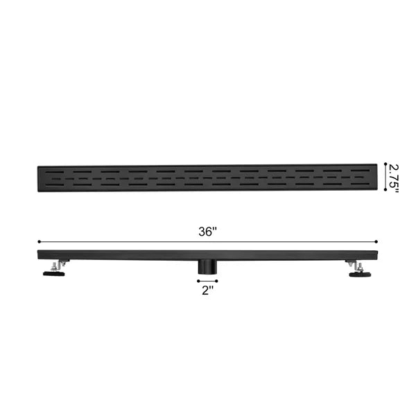 36 Inch Linear Shower Drain with Removable Brick Patterned Grate Cover 304 - Image 4