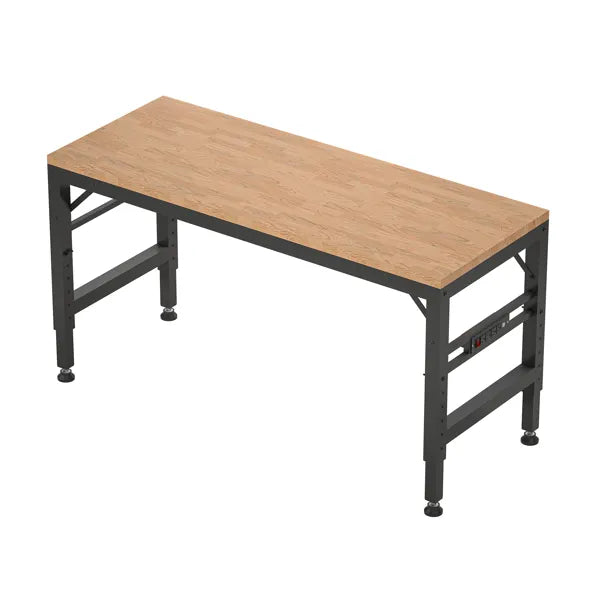 60in adjustable garage workbench with rubberwood top product view 6