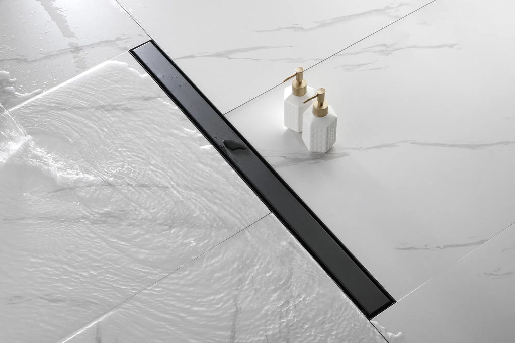36 Inch Linear Shower Drain with 2 in 1 Flat & Tile Add Removable Cover 304 - Image 3