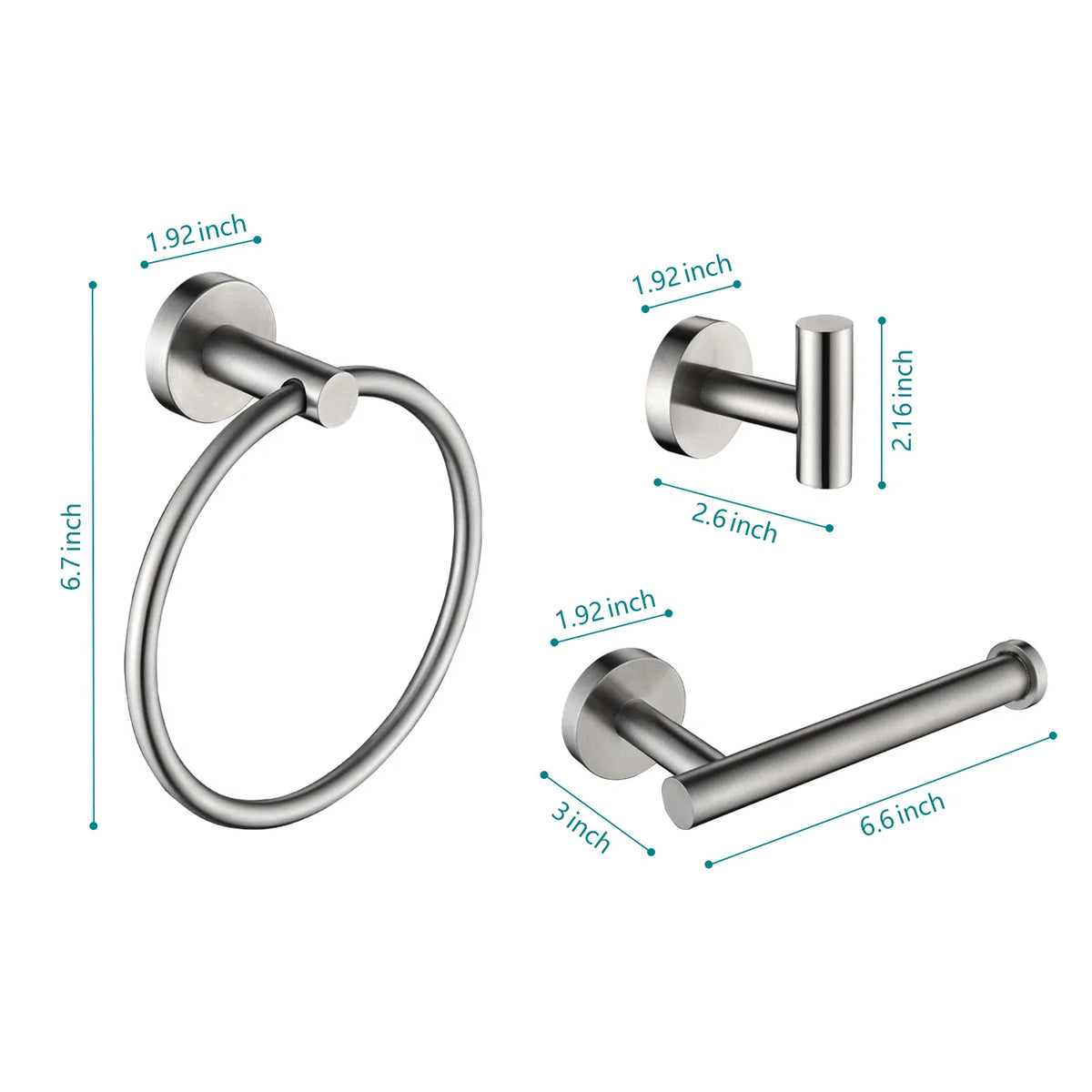 3 Piece Bathroom Hardware Set - Image 3