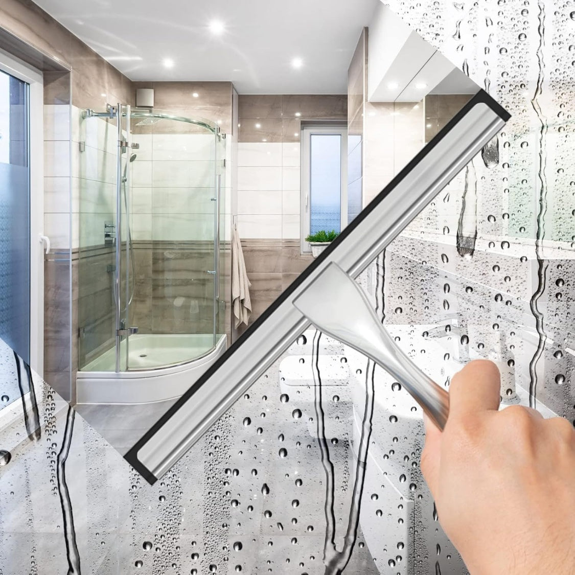 all purpose stainless steel shower in use lifestyle