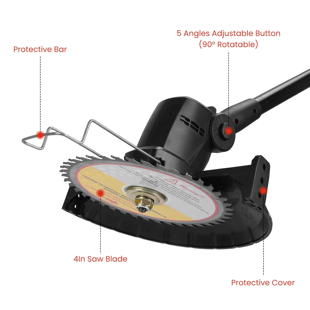 Cordless 3 in 1 Pole Saw/Mini Chainsaw/Grass Trimmer 21V 1500mAh x2 - Image 3