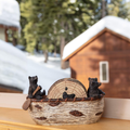 6 Piece Bear Coaster Set Handcrafted Black Bear Drink Coasters Rustic Cabin