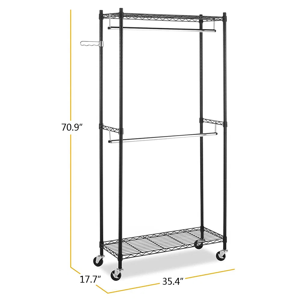 Closet Organizer Garment Rack Clothes Hanger Home Shelf Heavy Duty Furniture - Image 5