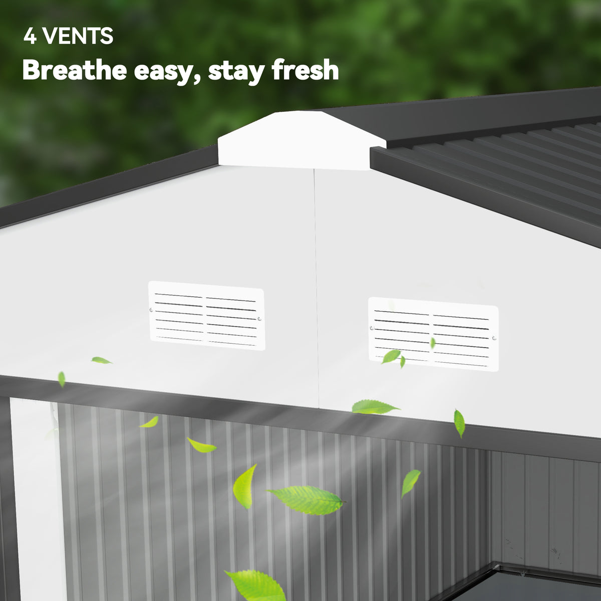 Garden Metal Shed Storage Shed Utility Storage with Double Locking Doors for - Image 3