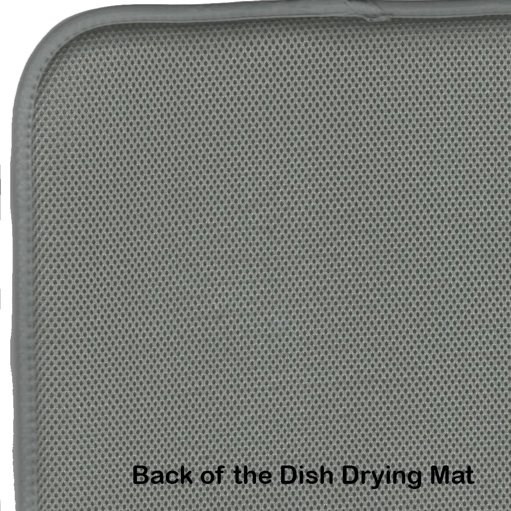 14 x 21" Bluebird Dish Drying Mat Absorbent Pad For Kitchen Counter Drainer Countertop - Angle and Detail View