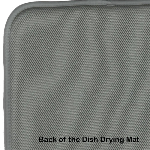 14 x 21" Bluebird Dish Drying Mat Absorbent Pad For Kitchen Counter Drainer Countertop - Angle and Detail View