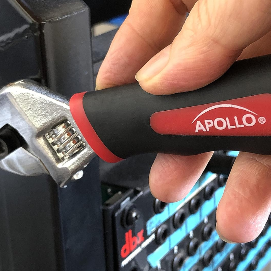 Apollo Tools 4 Piece Stubby Tool Set Mini Hammer Screwdriver And Wrench Red - Image 2