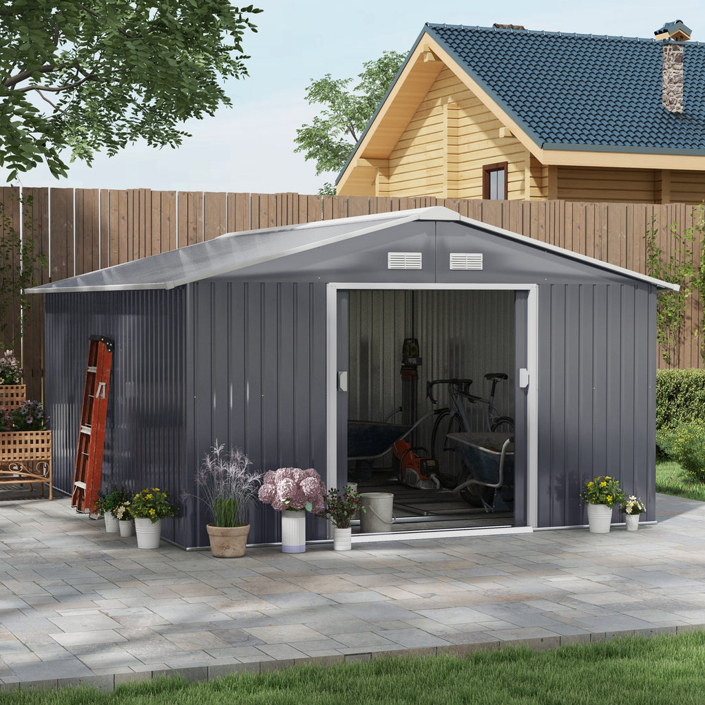 11 x 13 Garden Metal Shed Storage Shed Utility Storage with Double Locking