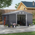 11 x 13 Garden Metal Shed Storage Shed Utility Storage with Double Locking