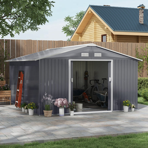 11 x 13 Garden Metal Shed Storage Shed Utility Storage with Double Locking