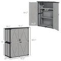 Wood Storage Shed Outdoor Garden Shed With Asphalt Roof 2 Shelves Lockable