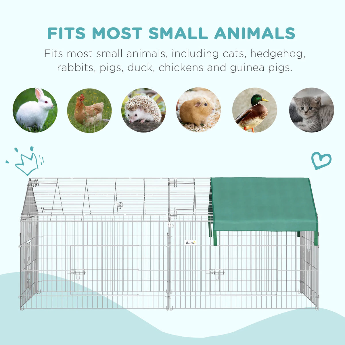 87x41x41 IN Catio Rabbit Guinea Pig Cage Chicken Coop Run Small Animal - Image 3