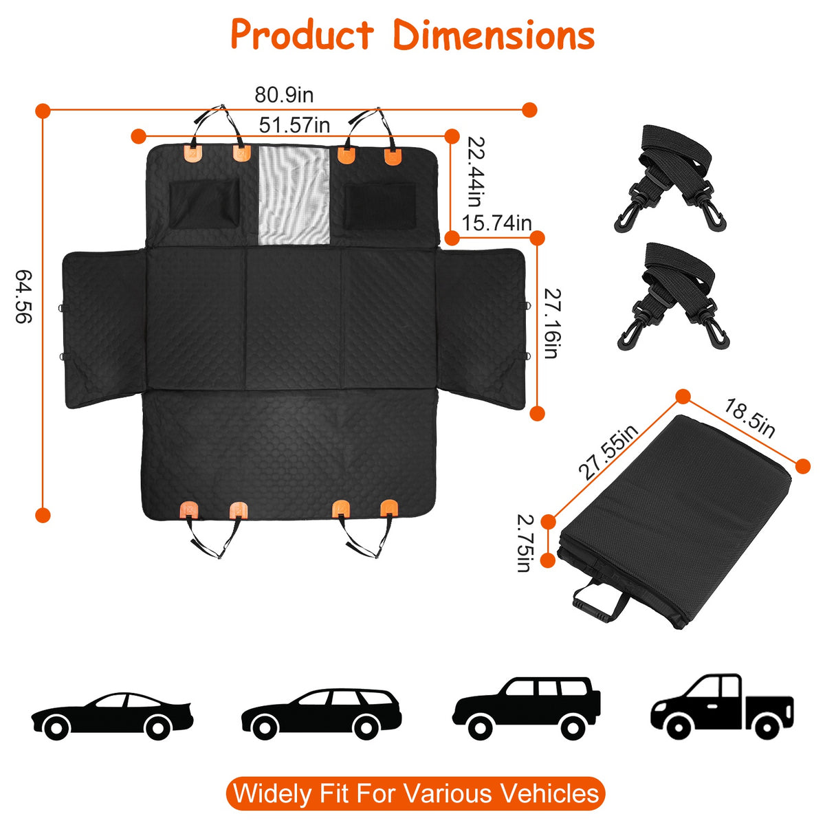 dog car back seat cover product angle 10