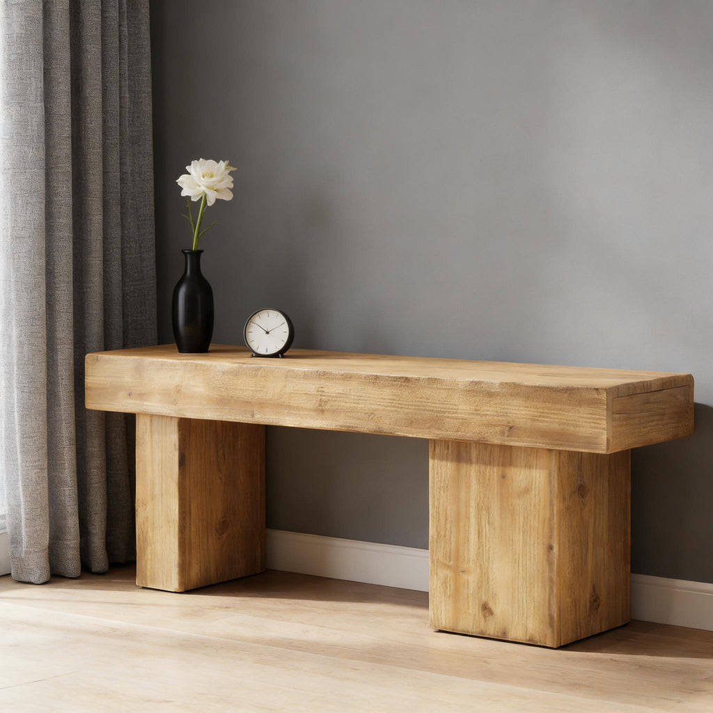 Wood Entryway Storage Bench