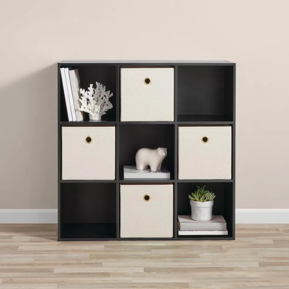 cube storage organizer black fabric product angle 6