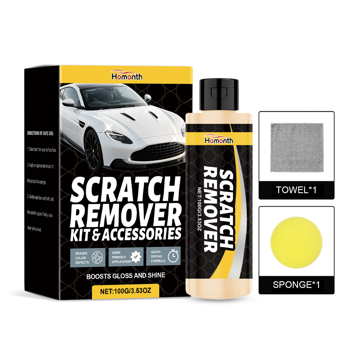 Car Scratch Care Kit Paint Stain Gloss Cleaning Restoration - Image 4