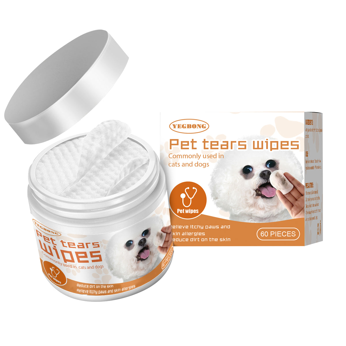 Yegbong Pet Wet Wipes Cleaning Dogs And Cats Tear Stain Removal Eye Cleaning