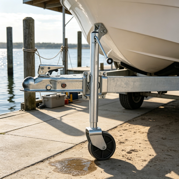 2000 Lbs Heavy Duty Swivel Boat Trailer Jack With PP Dual Wheel 15inch 27inch