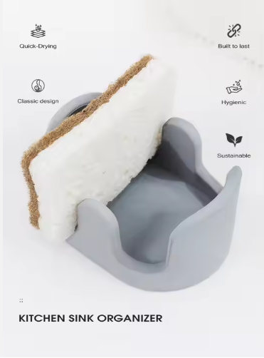 Diatom Mud Sponge Rack Kitchen & Bathroom Sink Caddy For Sponges Scrubbers - Image 3