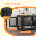 Pet Crate End Table with Water resistant Cushion or Large Medium Dogs Black