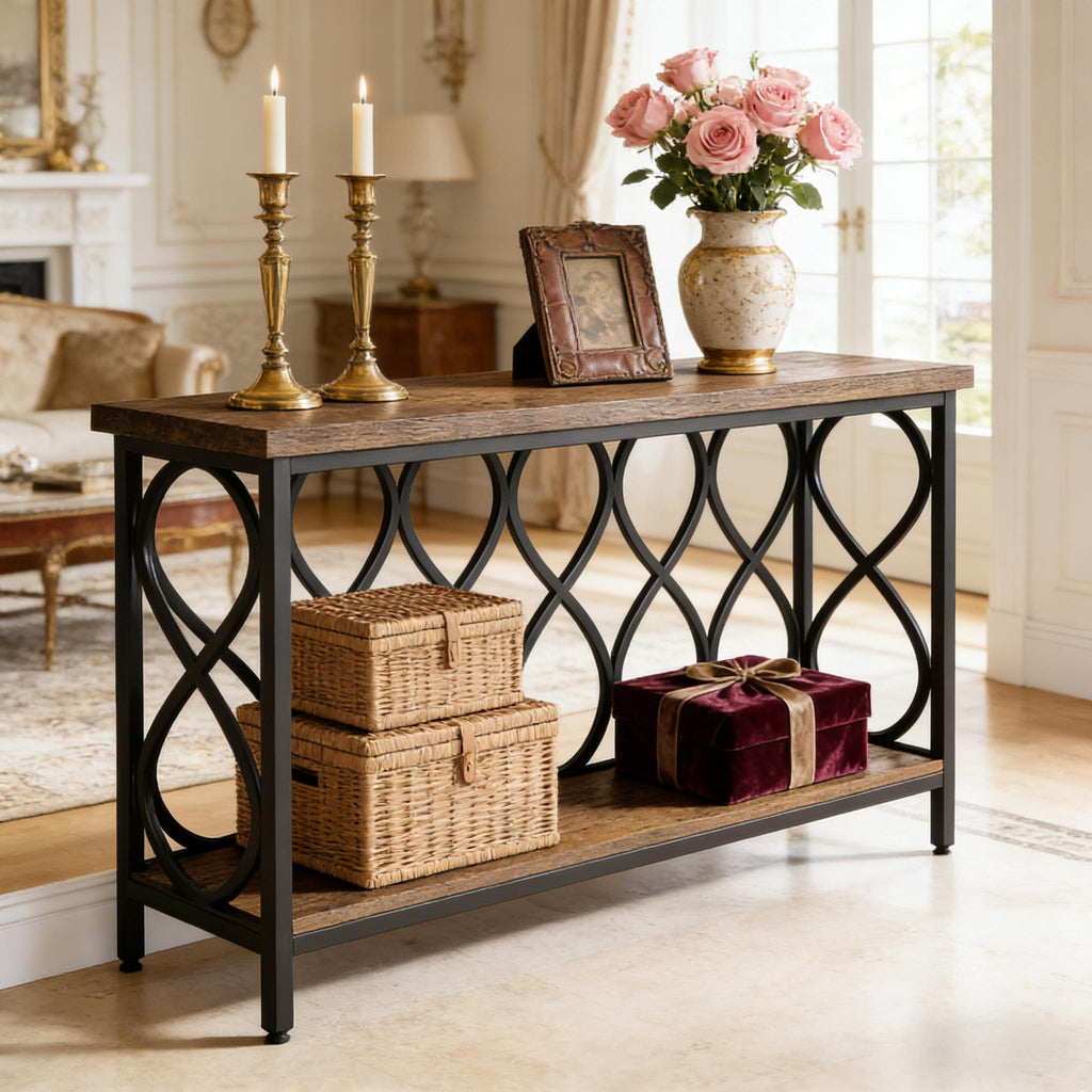 Two-Tier Plant Stand Console Table