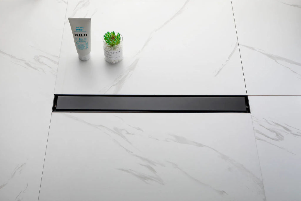 24 Inch Linear Shower Drain with 2 in 1 Flat & Tile Add Removable Cover 304 - Image 3
