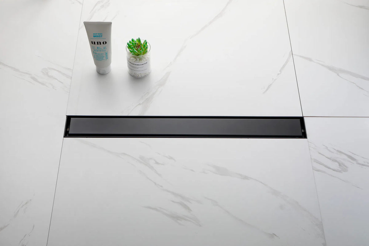 24 Inch Linear Shower Drain with 2 in 1 Flat & Tile Add Removable Cover 304 - Image 3