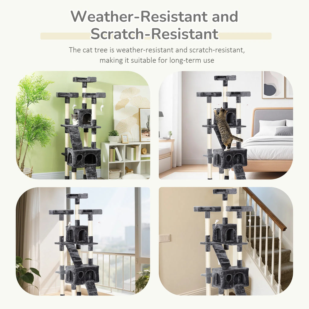 68 inch Multi Level Cat Scratching Tree Kitty Activity Center Post Tower Condo