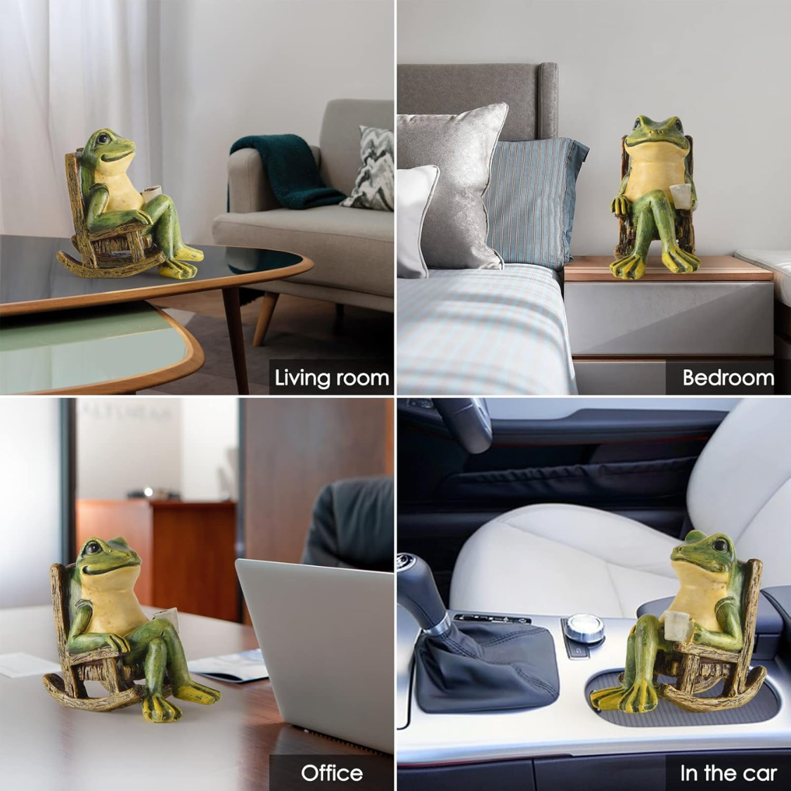 Miniature Frog Garden Statue Solar Outdoor Lights Fairy Decor Housewarming Gift - Image 2