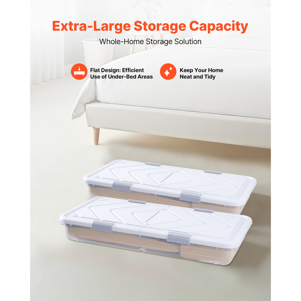 Under Bed Storage With Wheels, 39.8 X 20.1 X 5.9 Inch Underbed Containers, - Side Profile and Dimensions