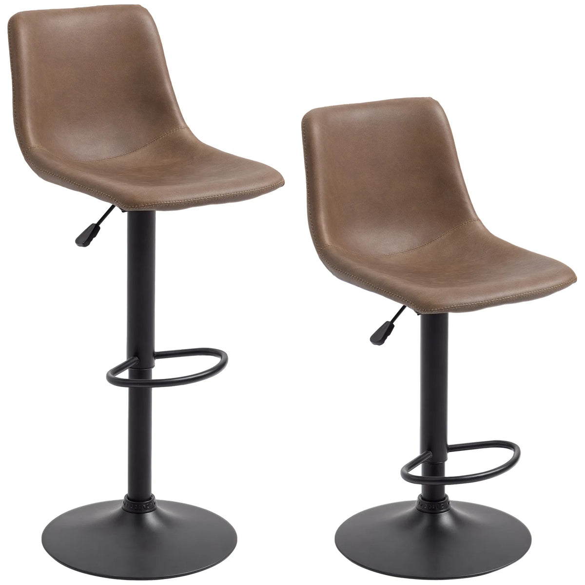 Adjustable Counter Height Bar Stools Set of 2 360° Swivel Kitchen Counter - Image 2