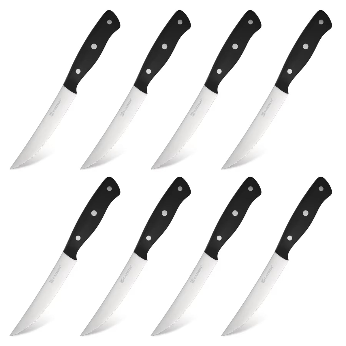 8 Piece 4.5 Inch Steak Knife Set Carbon Steel Double Bevel With Eco Friendly - Image 4