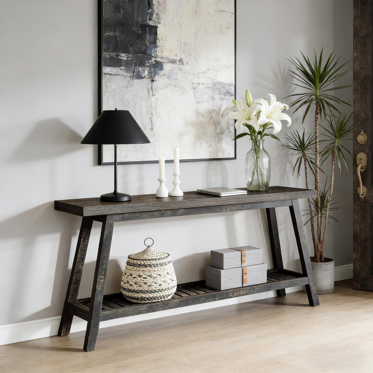 Two-Tier Living Room Sofa Console Table
