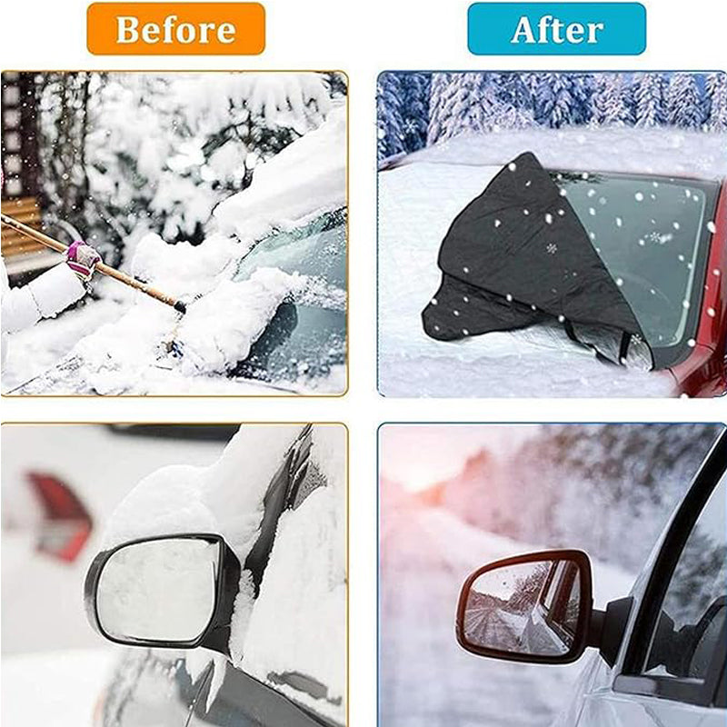 57x 37in car windshield snow detail and structure