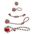 5Pcs Christmas Dog Rope Chew Toys Dog Interactive Toys Set for Puppy Small