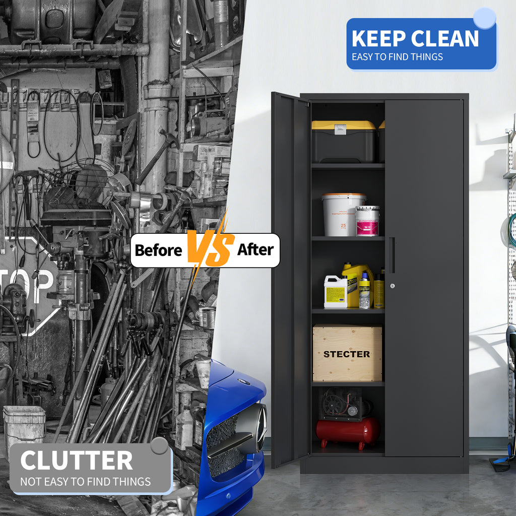 72in tall metal garage storage cabinet product view 2