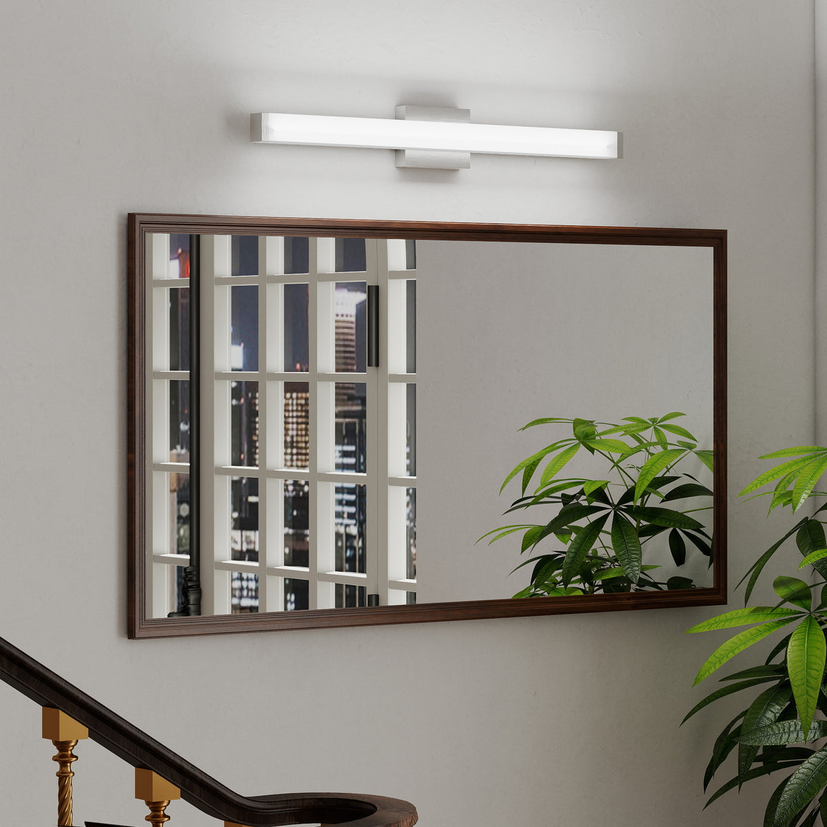 bathroom vanity light brushed nickel main view