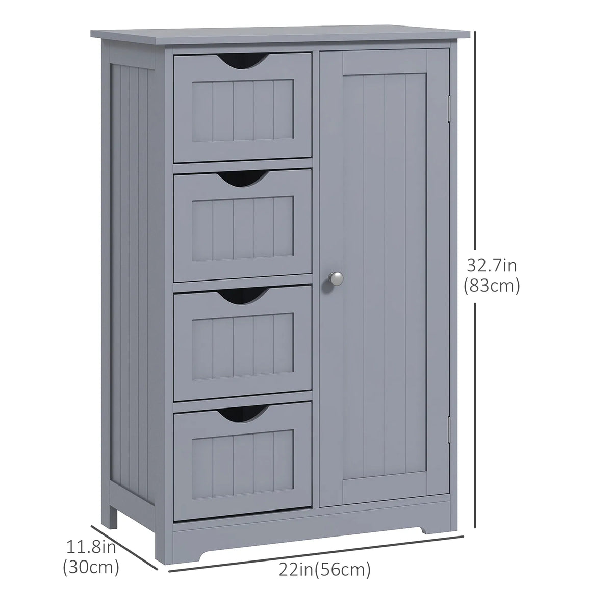 Bathroom Storage Cabinet Floor Cabinet with Adjustable Shelf and 4 Drawers - Image 3
