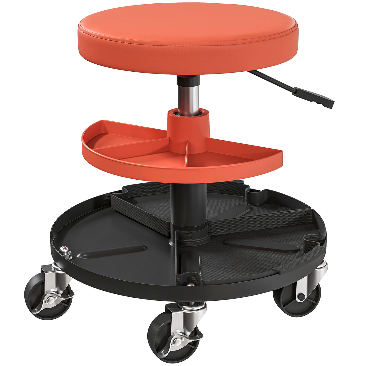 Rolling Mechanic Stool 135kg Capacity Workshop Stool 360° Swivel Roller