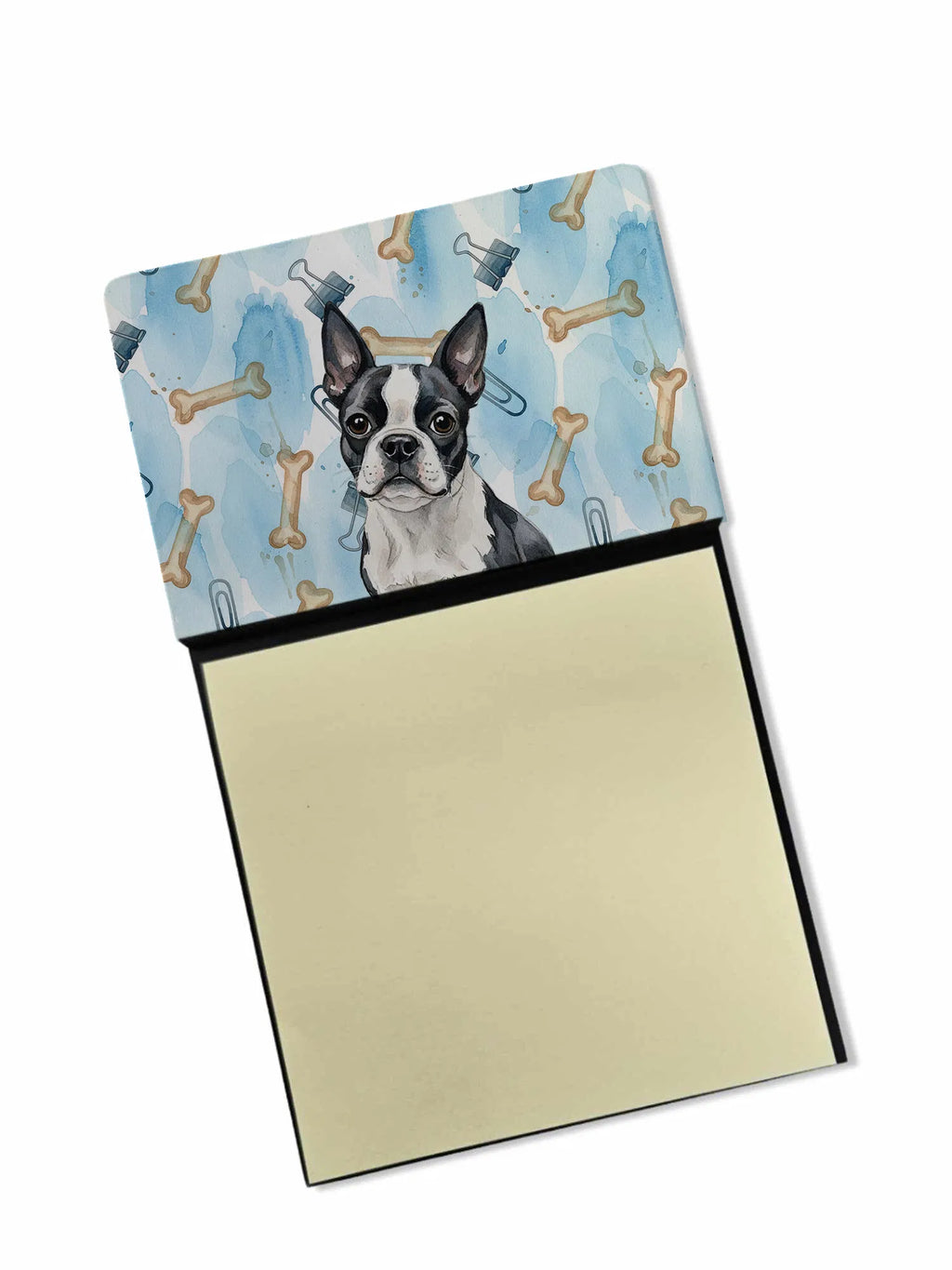 Boston Terrier Coworker Watercolor Sticky Note Holder Refillable Dispenser - Image 5