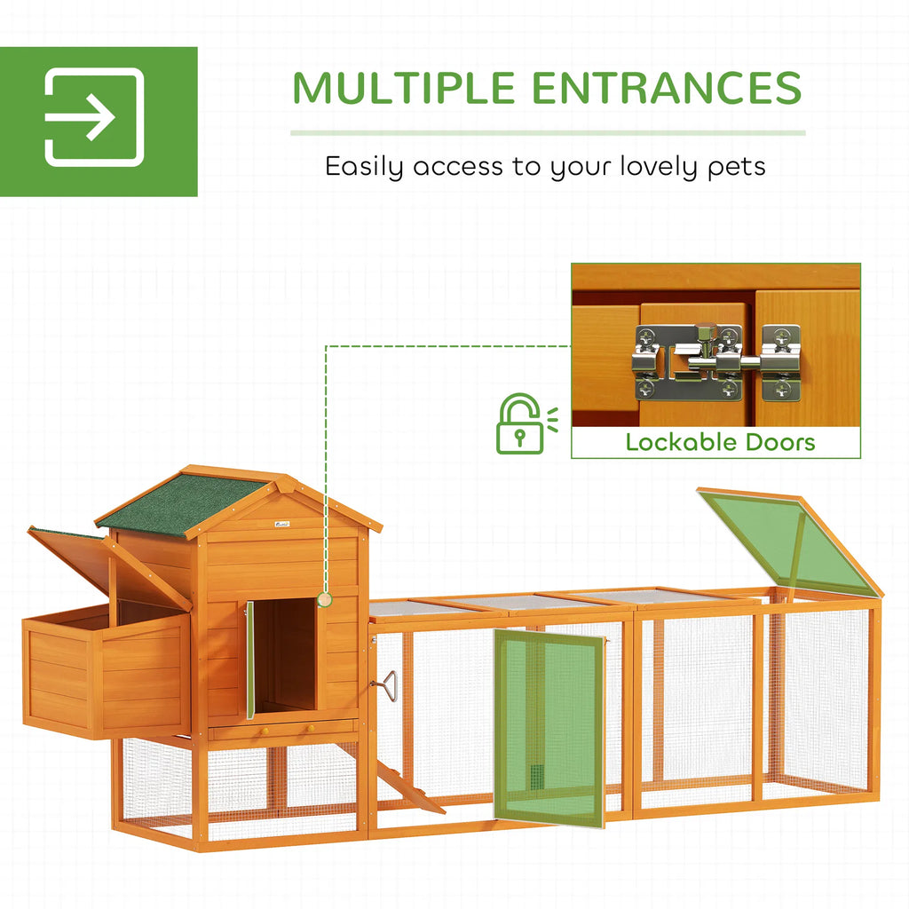 117" Extra Large Chicken Coop with Asphalt Roof Wooden Hen House with - Image 5