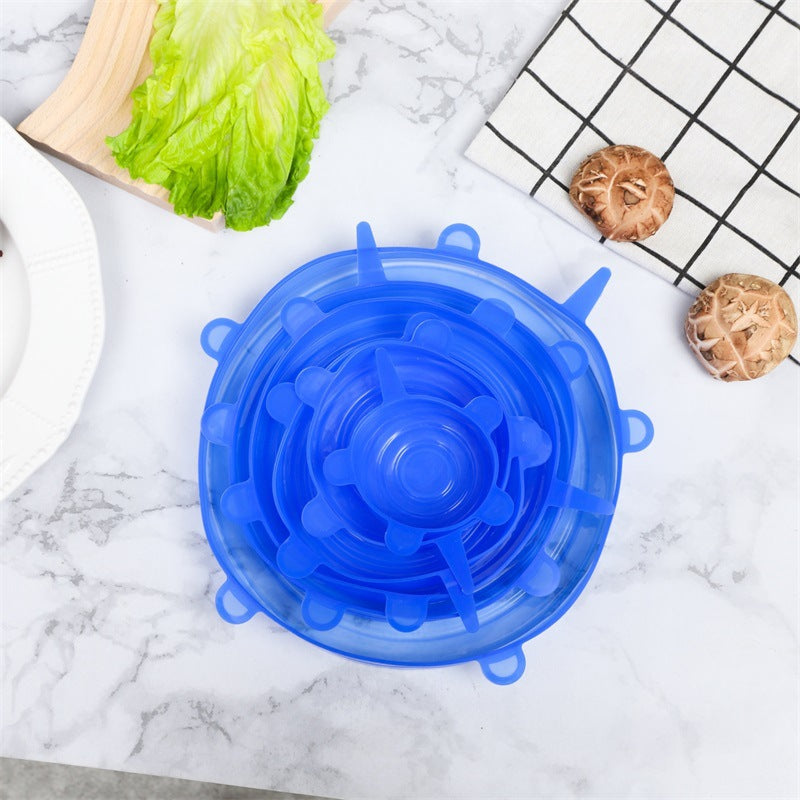 6-piece silicone stretch lid set