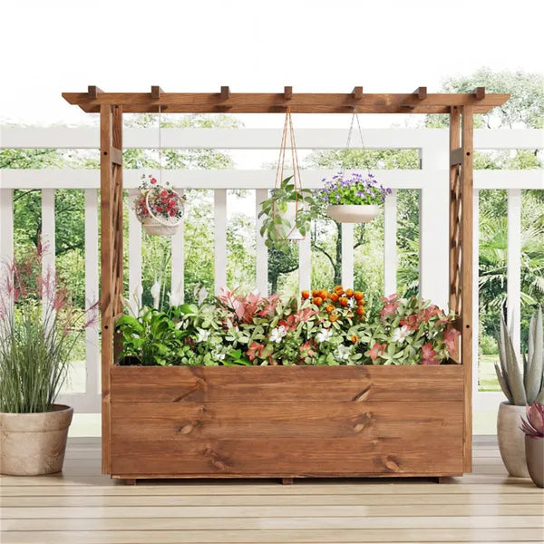 Natural Pine Wood Raised Garden Bed 100% Solid Pine Construction & Hanging - Image 3