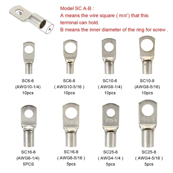 Nose Peephle Copper Terminal SC60PCS+ Pliers Set - Image 4