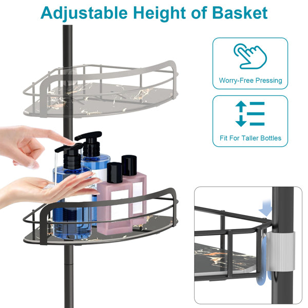 corner shower caddy tension pole product angle 7