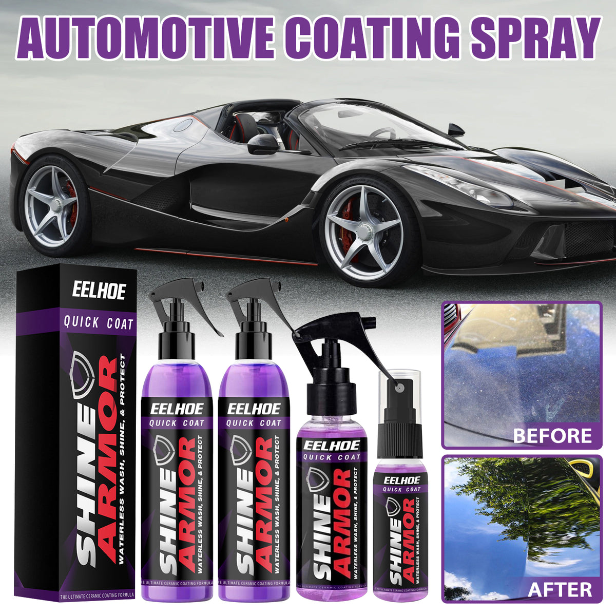 Purple Coating 30ml Hand Spray Wax Nano Car Coating Spray - Image 3