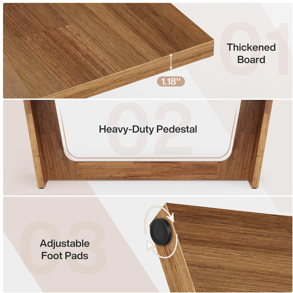 71in Walnut Executive Desk with Wide Work Surface